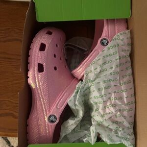 Crocs Pink Glitter Clogs- M 11 / F 12